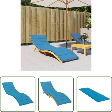 vidaXL Cuscino per patio -  Cuscino per Lettino Blu 200x60x3 cm in Tessuto Oxford