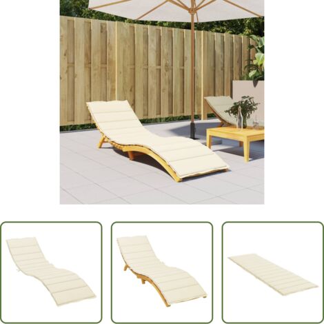 vidaXL Cuscino per patio -  Cuscino per Lettino Crema 200x60x3 cm in Tessuto Oxford