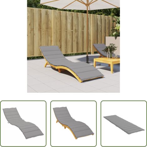 vidaXL Cuscino per patio -  Cuscino per Lettino Grigio 200x50x3 cm in Tessuto Oxford
