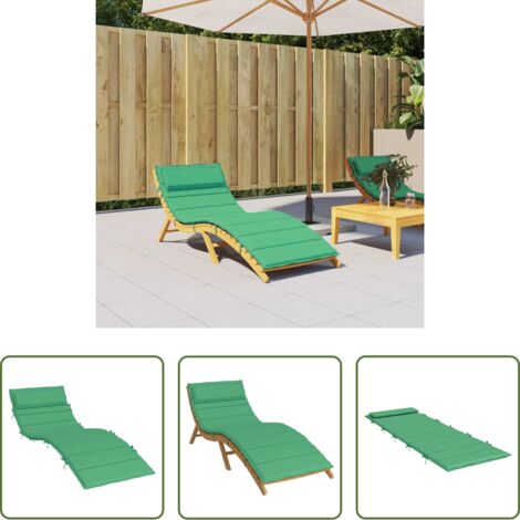 vidaXL Cuscino per patio -  Cuscino per Lettino Verde 180x60x4 cm in Tessuto Oxford