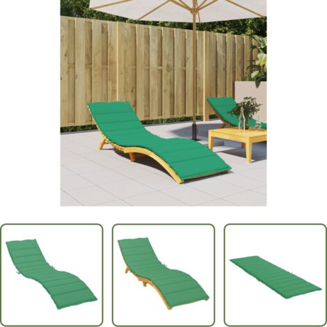 vidaXL Cuscino per patio -  Cuscino per Lettino Verde 200x60x3 cm in Tessuto Oxford