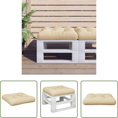 vidaXL Cuscino per patio -  Cuscino per Pallet Beige 60x60x12 cm in Tessuto