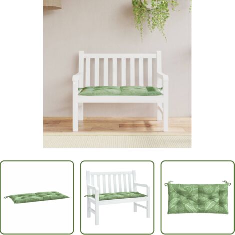 vidaXL Cuscino per patio -  Cuscino per Panca a Foglie 100x50x7 cm in Tessuto Oxford