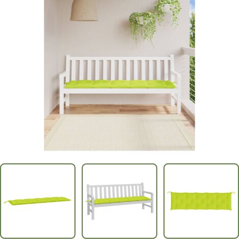 vidaXL Cuscino per patio -  Cuscino per Panca Verde Brillante 180x50x7 cm in Tessuto Oxford