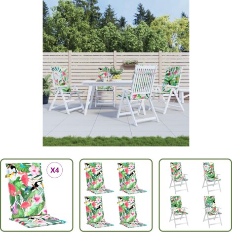 vidaXL Cuscino per schienale alto -  Cuscini per Sedia con Schienale Alto 4pz Multicolore in Tessuto