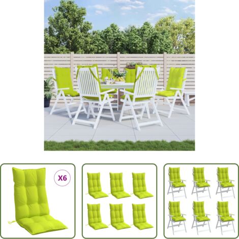 vidaXL Cuscino per schienale alto -  Cuscini Sedia Schienale Alto 6 pz Verde Chiaro Tessuto Oxford