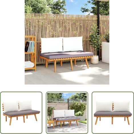 vidaXL Cuscino per schienale -  Panca da Giardino con Cuscini 115 cm in Legno Massello Acacia