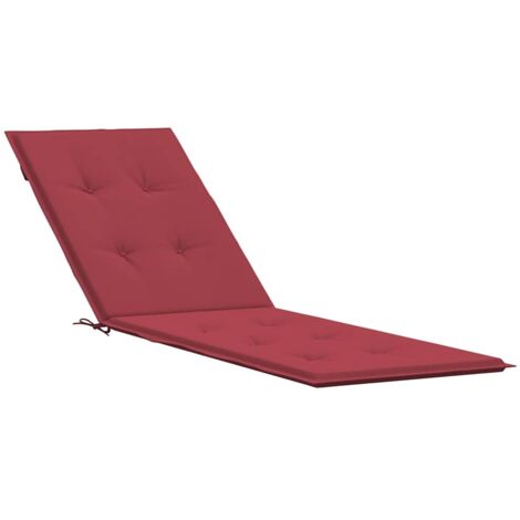 vidaXL Cuscino per Sdraio Rosso Vino (75+105)x50x4 cm