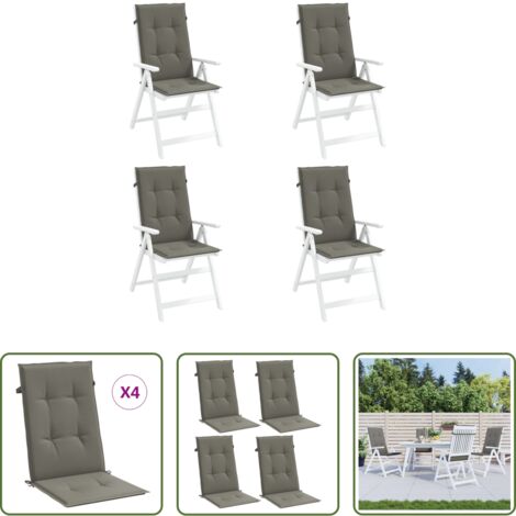 vidaXL Cuscino per sedie -  Cuscini Sedia Schiena Alta 4 Grigio Mélange 120x50x4 Tessuto