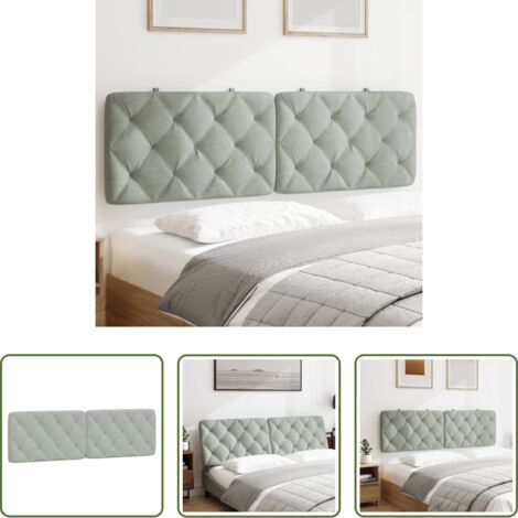 vidaXL Cuscino per testiera -  Cuscino Testiera Grigio Chiaro 160 cm in Velluto