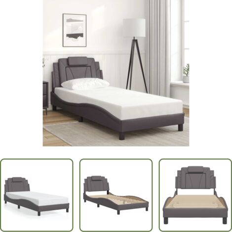 vidaXL Cuscino testata -  Giroletto Viana senza Materasso Crema 90x190 cm in Similpelle