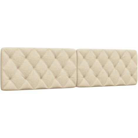 vidaXL Cuscino Testiera Crema 200 cm in Tessuto