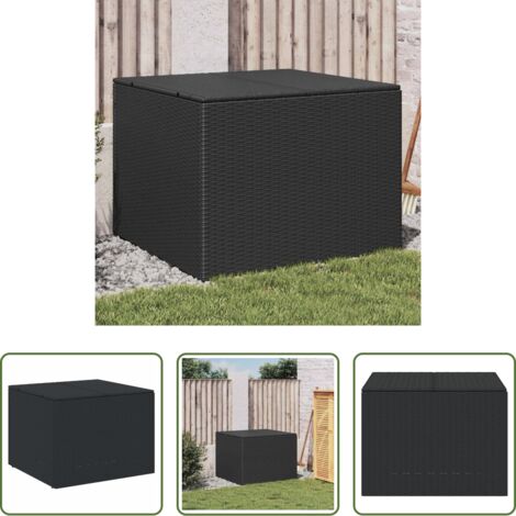 vidaXL Custodia impermeabile -  Contenitore da Giardino Nero 291L in Polyrattan