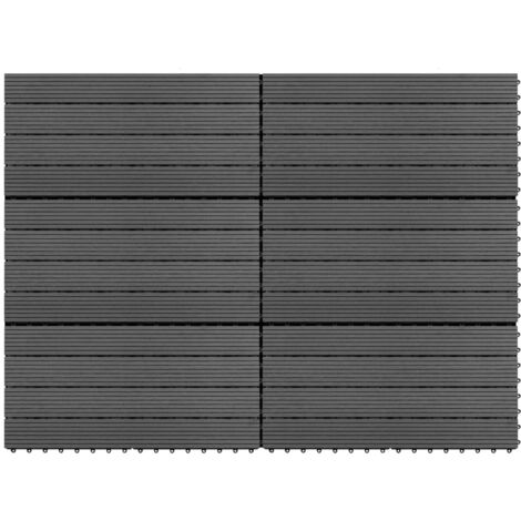 Vidaxl – Dalles WPC 60x30 cm – Lot de 6 pièces pour 1 m² – Composite bois-plastique résistant à l'eau – Installation facile sans outils