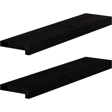 vidaXL Davanzali 2 pz Marrone Scuro 70x15x2 cm Legno Massello Rovere