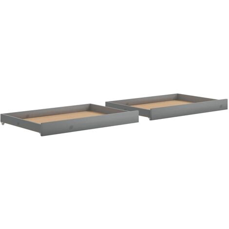 vidaXL Day Bed Drawers 2 pcs Grey Solid Pinewood - Grey