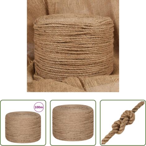 vidaXL Decoración -  Cuerda de yute 100 m de longitud y 8 mm de grosor