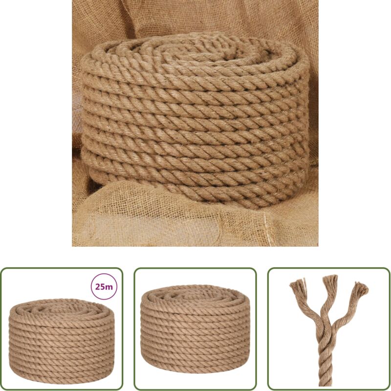 vidaXL Decoración - Cuerda de yute 25 m de longitud y 16 mm de grosor