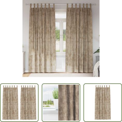 vidaXL Decoración de habitación -  Cortinas de Terciopelo 2 pcs champán 245 x 140 cm Terciopelo