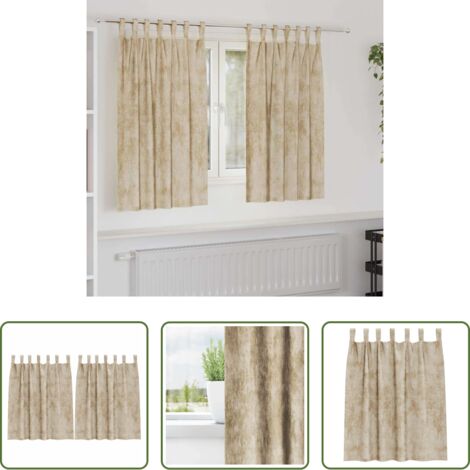 vidaXL Decoración de habitación -  Cortinas de Terciopelo 2 pcs Crema 140 x 140 cm Terciopelo