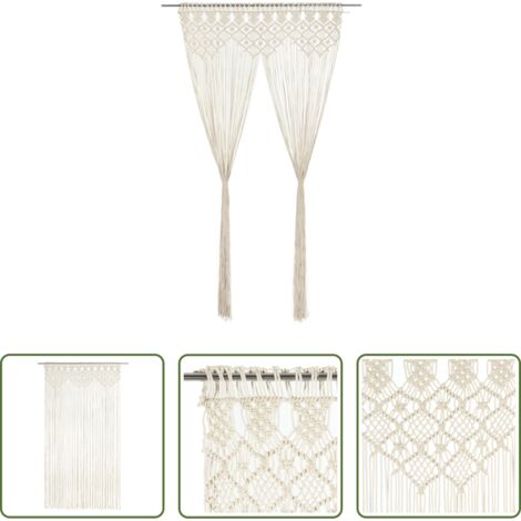 vidaXL Decoración de hogar -  Cortina de macramé algodón 140x240 cm