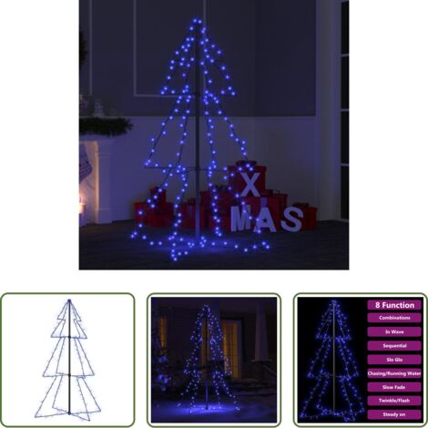 vidaXL Decoración de Navidad -  Árbol de Navidad 160 LEDs interior y exterior 78x120 cm