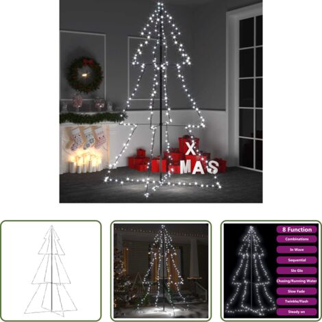 vidaXL Decoración de Navidad -  Árbol de Navidad 240 luces LED interior y exterior 118x180 cm
