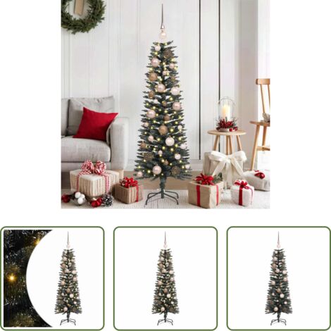 vidaXL Decoración de Navidad -  Árbol de Navidad artificial Verde 120 cm PVC, Plástico y Acero