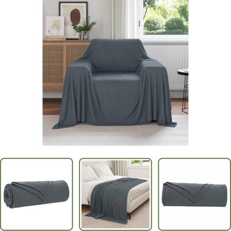 vidaXL Decoración del hogar -  Manta Gris oscuro 210 x 140 cm Lana