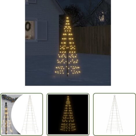 vidaXL Decoración navideña -  Árbol de Navidad 200 LED blanco cálido 180cm
