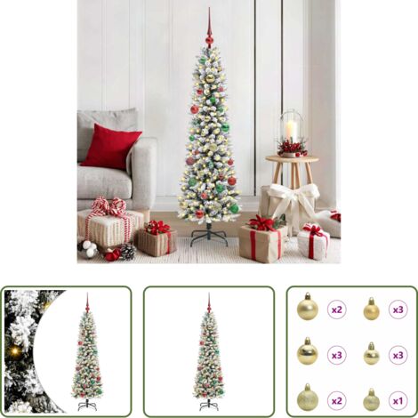 vidaXL Decoración navideña -  Árbol de Navidad artificial 150 cm PVC, Metal y Plástico