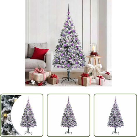 vidaXL Decoración navideña -  Árbol de Navidad artificial 180 cm PVC y Acero y Plástico