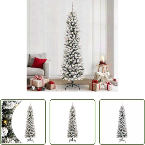 vidaXL Decoración navideña -  Árbol de Navidad artificial 240 cm PVC, Metal y Plástico