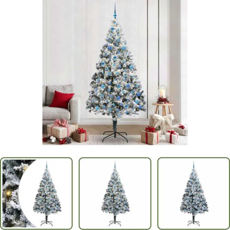 vidaXL Decoración navideña -  Árbol de Navidad artificial 240 cm PVC y Acero y Plástico
