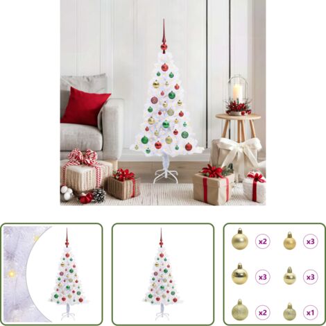 vidaXL Decoración navideña -  Árbol de Navidad artificial con 150 LED 120 cm PVC y Acero