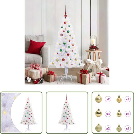 vidaXL Decoración navideña -  Árbol de Navidad artificial con 150 LED 150 cm PVC y Acero