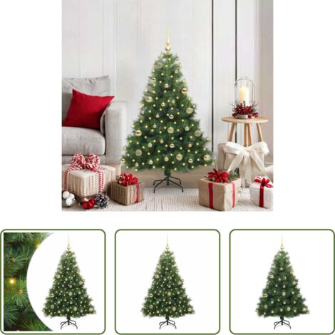 vidaXL Decoración navideña -  Árbol de Navidad artificial con 150 LED Verde 120 cm PE y PVC