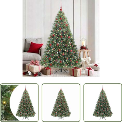 vidaXL Decoración navideña -  Árbol de Navidad artificial con 300 LED Verde 180 cm PE y PVC