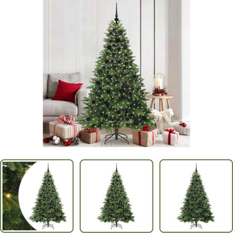 vidaXL Decoración navideña -  Árbol de Navidad artificial con 300 LED Verde 180 cm PE y PVC