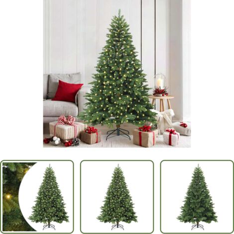 vidaXL Decoración navideña -  Árbol de Navidad artificial con 300 LED Verde 180 cm PE y PVC