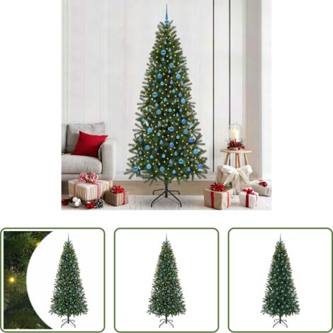vidaXL Decoración navideña -  Árbol de Navidad artificial con 300 LED Verde 240 cm PE y PVC