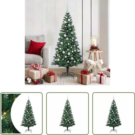 vidaXL Decoración Navideña -  Árbol de Navidad Artificial Preiluminado Verde 150 cm