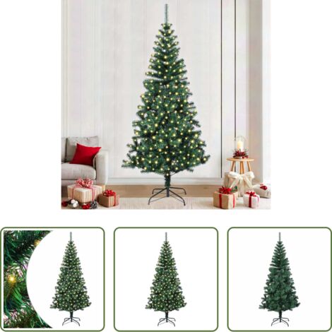 vidaXL Decoración Navideña -  Árbol de Navidad Artificial Preiluminado Verde 240 cm