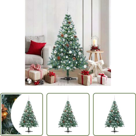 vidaXL Decoración navideña -  Árbol de Navidad artificial Verde 150 cm PVC y acero