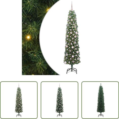 vidaXL Decoración Navideña -  Árbol de Navidad artificial Verde 180 cm PVC, Acero y Plástico