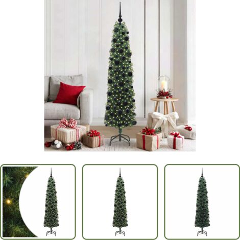 vidaXL Decoración Navideña -  Árbol de Navidad artificial Verde 180 cm PVC, Acero y Plástico