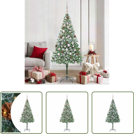 vidaXL Decoración navideña -  Árbol de Navidad artificial Verde 180 cm PVC y acero