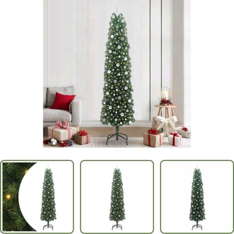 vidaXL Decoración Navideña -  Árbol de Navidad artificial Verde 240 cm PVC, Acero y Plástico
