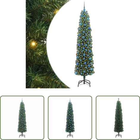 vidaXL Decoración Navideña -  Árbol de Navidad artificial Verde 240 cm PVC, Acero y Plástico