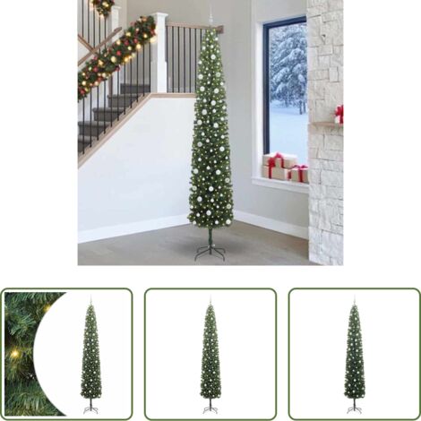 vidaXL Decoración Navideña -  Árbol de Navidad artificial Verde 270 cm PVC, Acero y Plástico